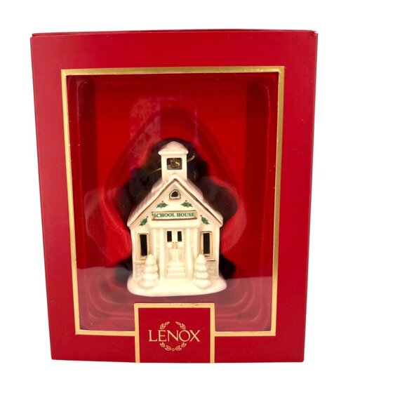 Lenox Christmas Village Schoolhouse Lit Ornament 3.5" Porcelain NIB - Picture 1 of 11